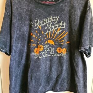 Fifth Sun country roads take me home cropped shirt